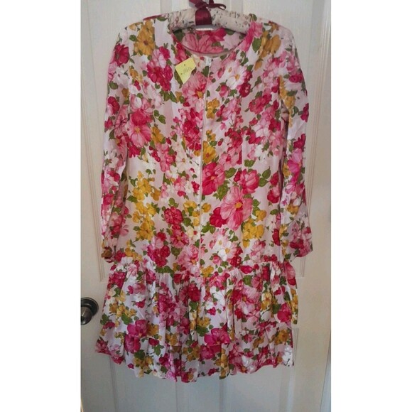 1960s Women’s Floral Below Knee Cottage Core Dress. Pit To Pit 19"/medium.b33 - Picture 4 of 6